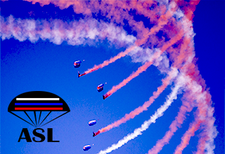 skydiving image with logo of ASL